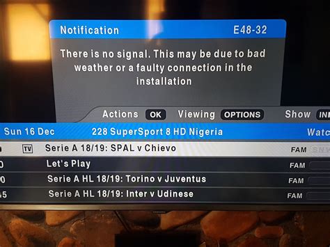 dstv e75 error codes